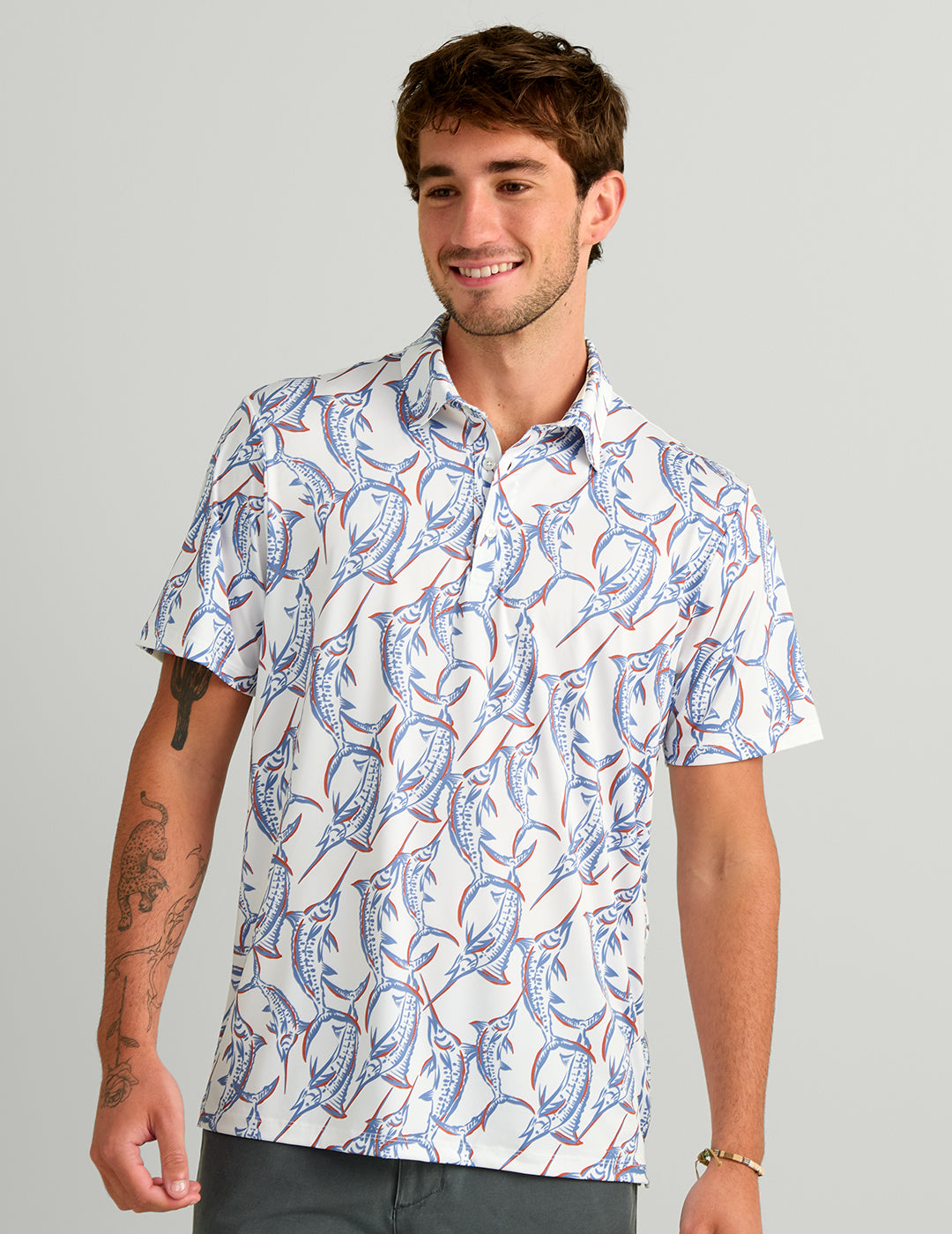 Huk Airweight Performance Polo - White Swordfish