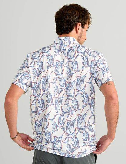 Huk Airweight Performance Polo - White Swordfish