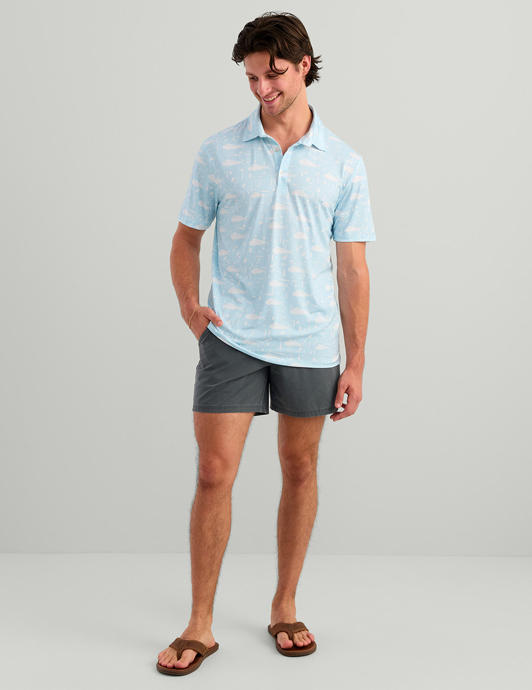 Huk Airweight Performance Polo - Coastal Drift Dolphin