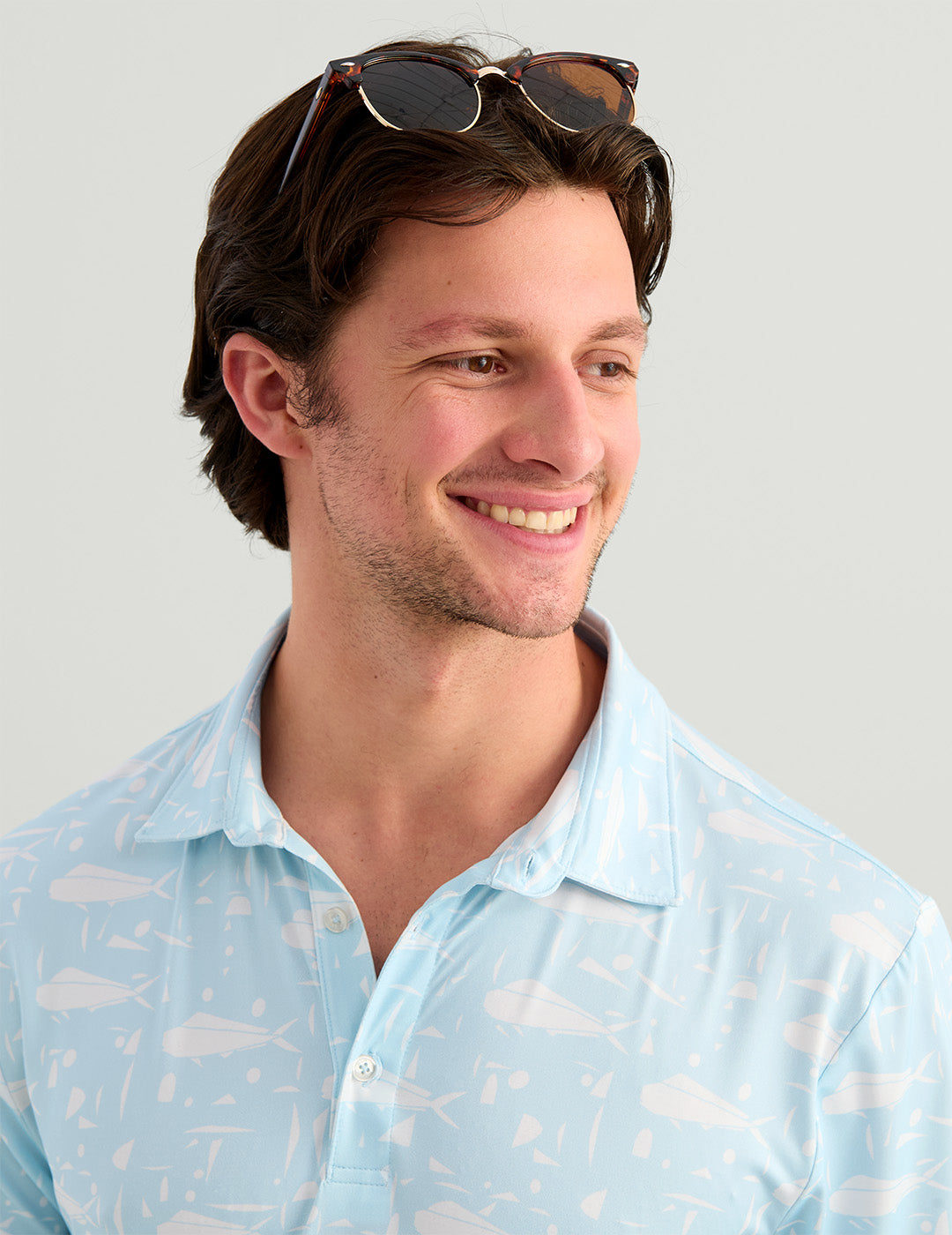 Huk Airweight Performance Polo - Coastal Drift Dolphin