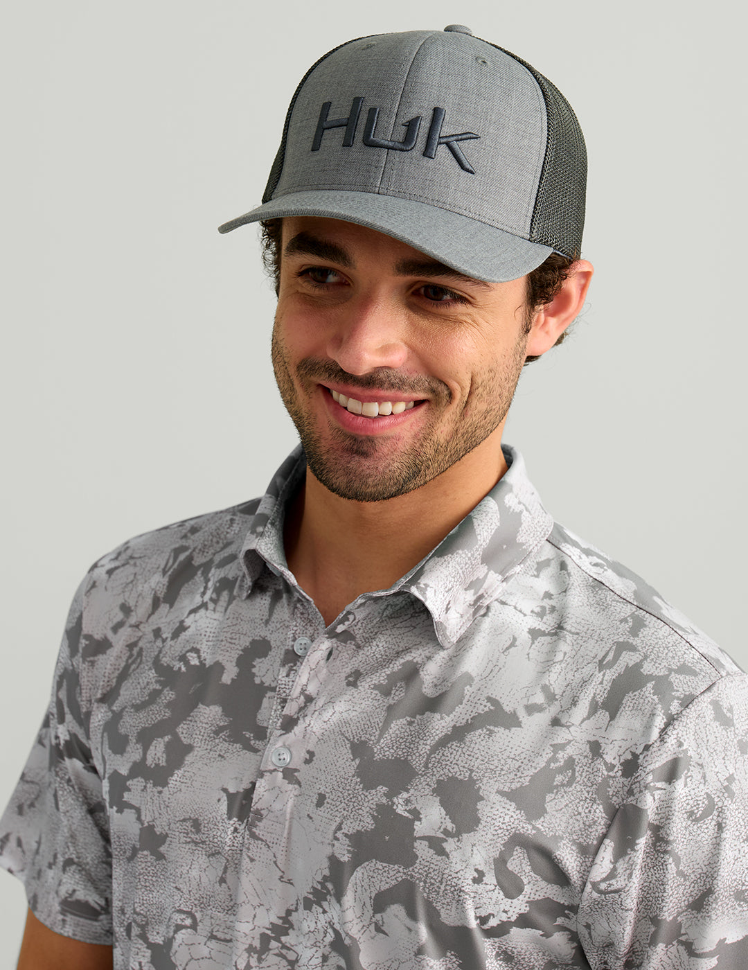 Huk KC Airweight Performance Polo - Sharkskin Estuary Camo