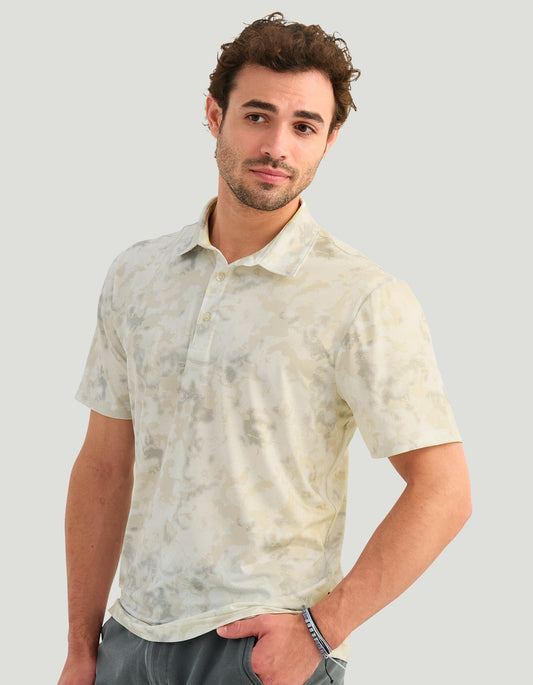 Huk KC Airweight Performance Polo - Egret Tideloom Camo