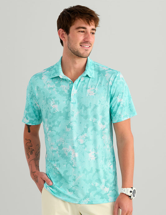 Huk KC Airweight Performance Polo - Caicos Estuary Camo