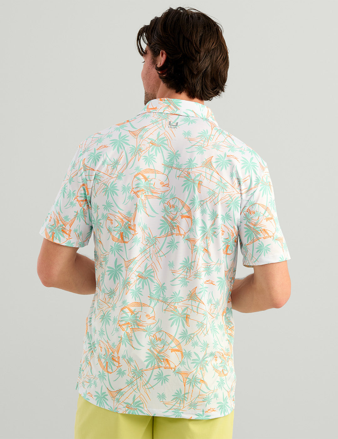 Huk KC Airweight Performance Polo - Dusty Orange Palm Slam