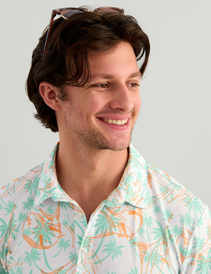 Huk KC Airweight Performance Polo - Dusty Orange Palm Slam