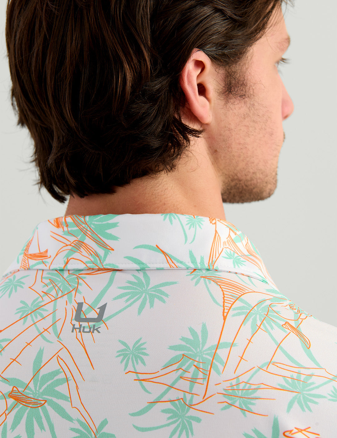 Huk KC Airweight Performance Polo - Dusty Orange Palm Slam