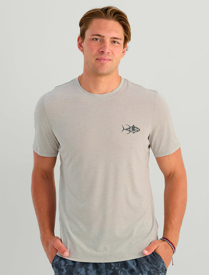 Huk Drift Short Sleeve Performance Tee - Seagull Heather