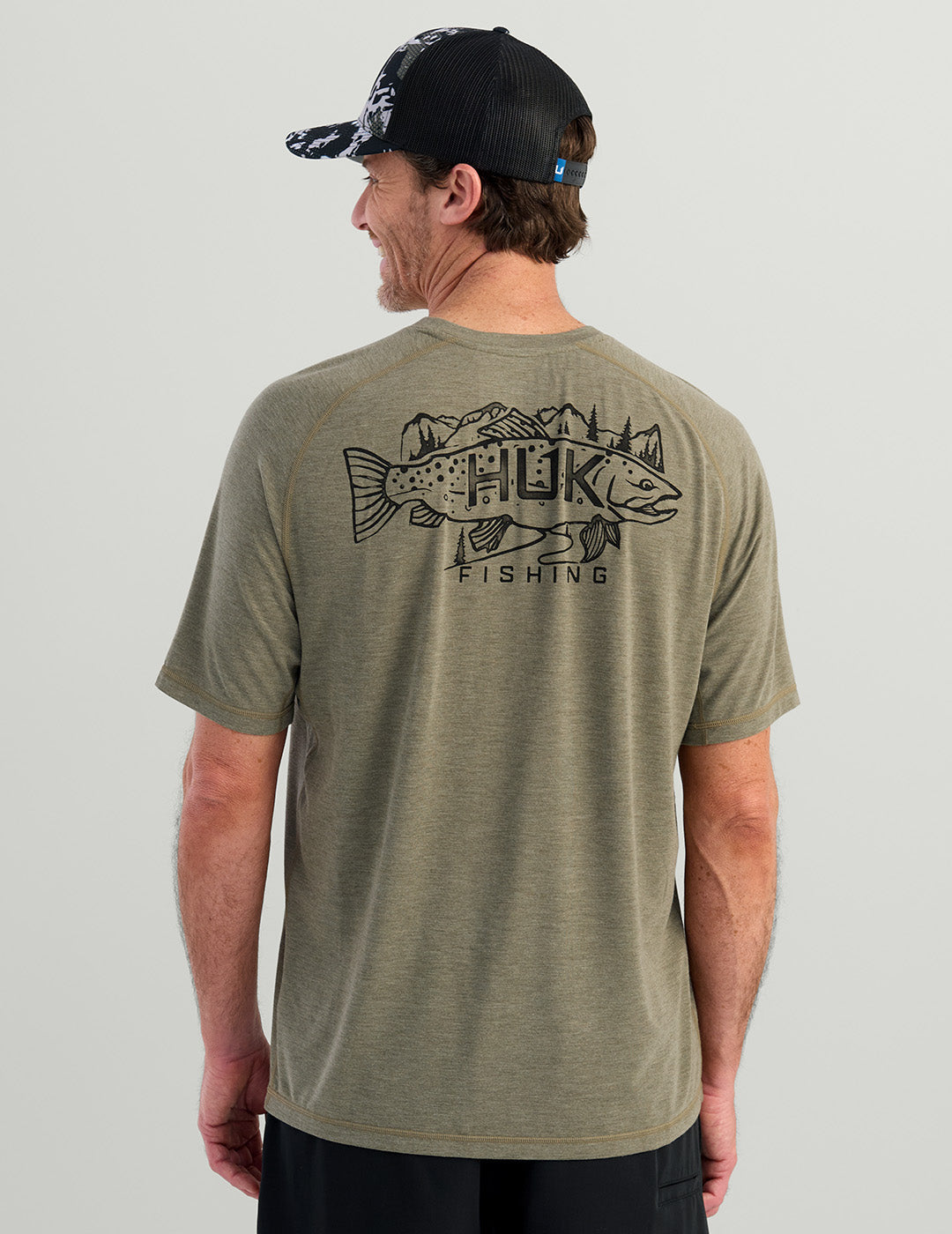 Huk Drift Short Sleeve Performance Tee - Moss Heather