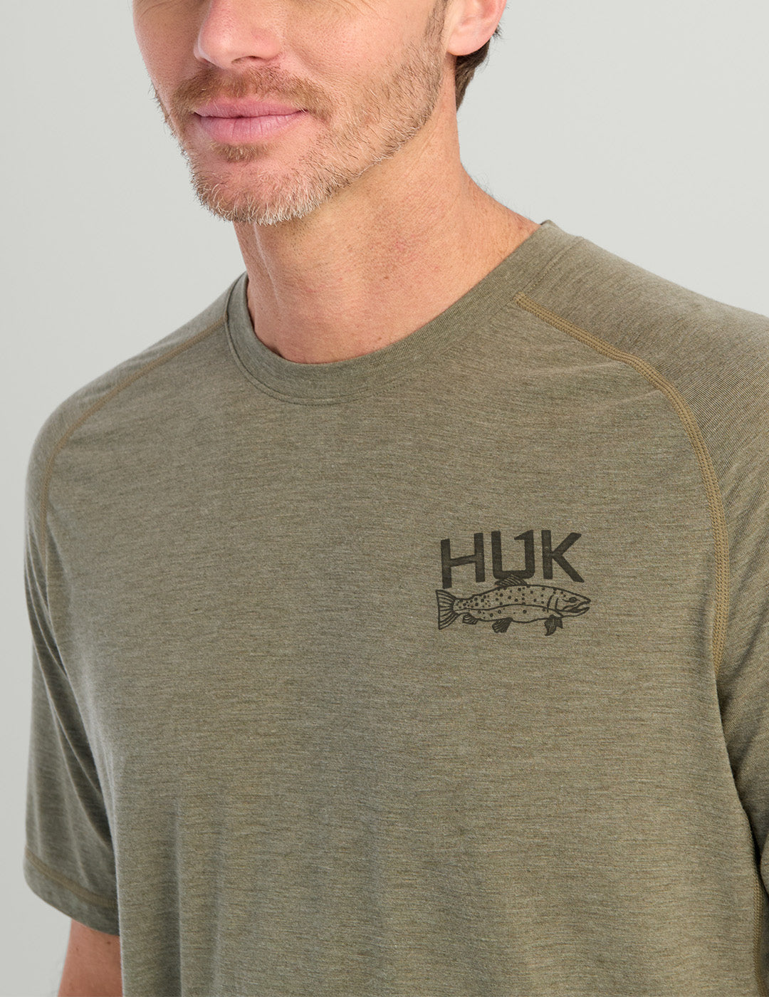 Huk Drift Short Sleeve Performance Tee - Moss Heather