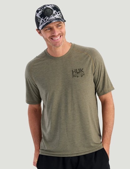 Huk Drift Short Sleeve Performance Tee - Moss Heather