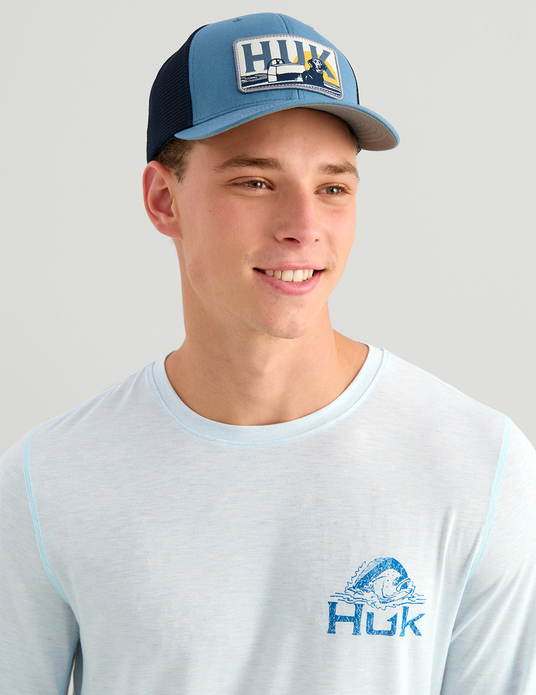 Huk Drift Long Sleeve Performance Tee - Coastal Drift Heather