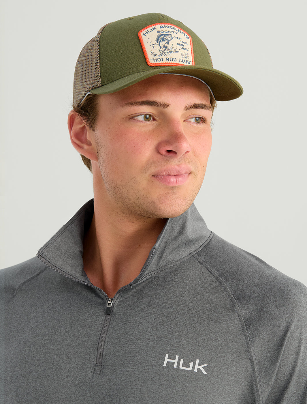 Huk Airweight Heather 1/4 Zip - Anchor Heather