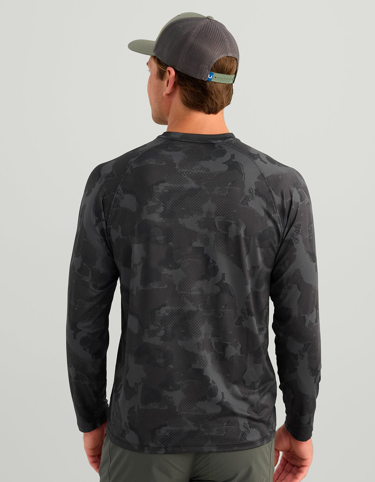Huk Airweight KC Printed Crew - Black Tideloom Camo