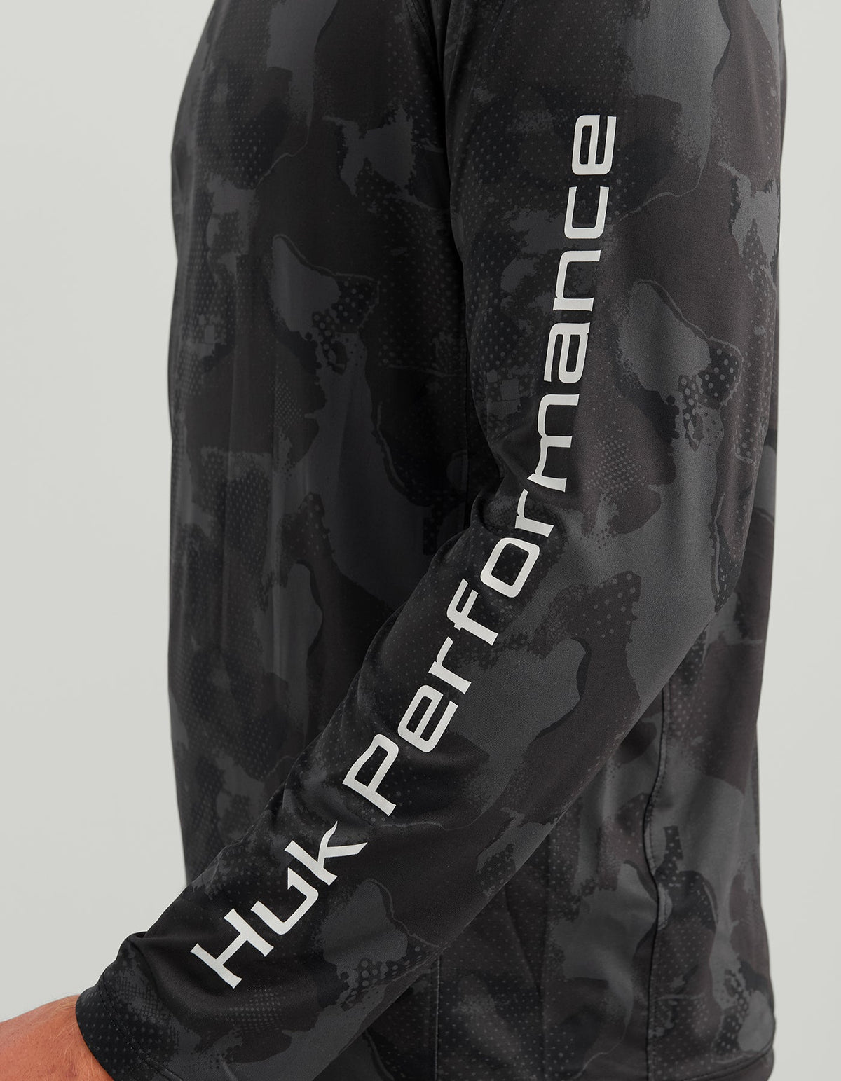 Huk Airweight KC Printed Crew - Black Tideloom Camo