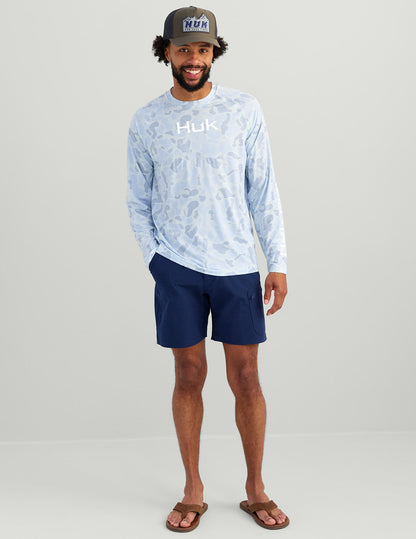 Huk Airweight KC Printed Crew - KC Sky Camo