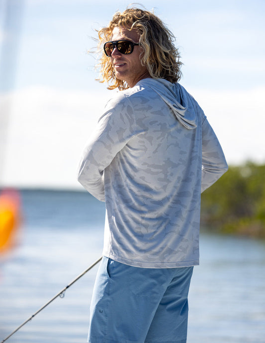 Huk A1A Pro Sun Hoodie - Seagull Camo