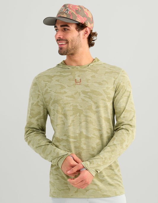 Huk A1A Pro Sun Hoodie - Spanish Moss Camo