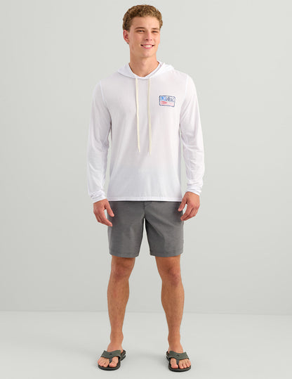 Huk Drift Performance Hoodie Tee - White