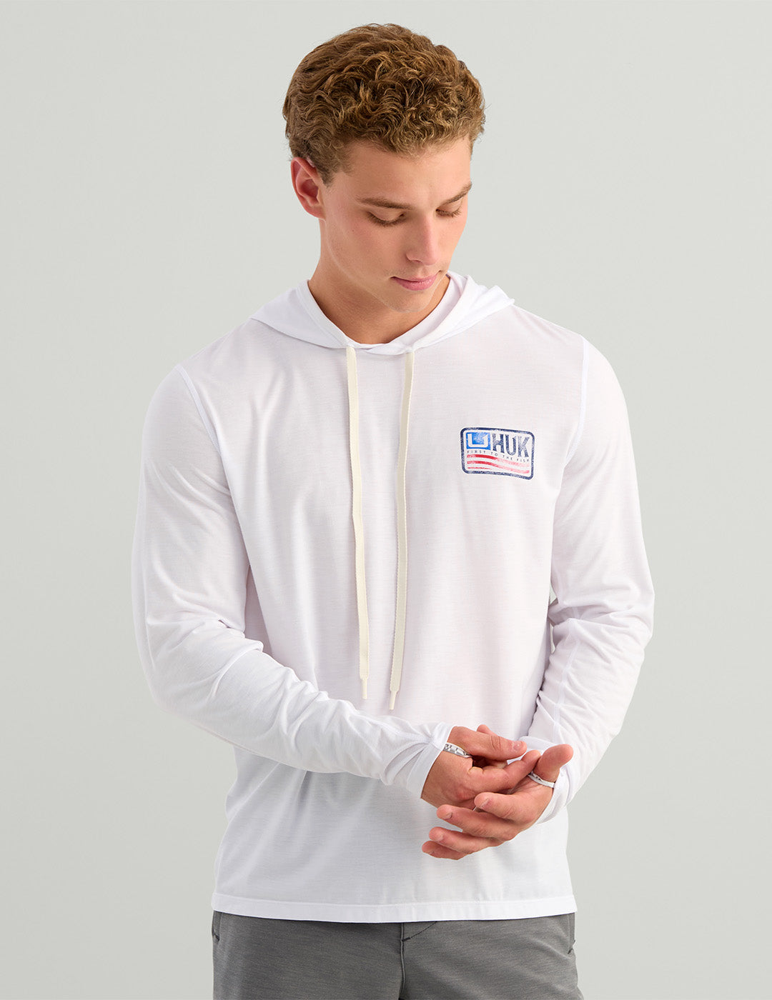 Huk Drift Performance Hoodie Tee - White
