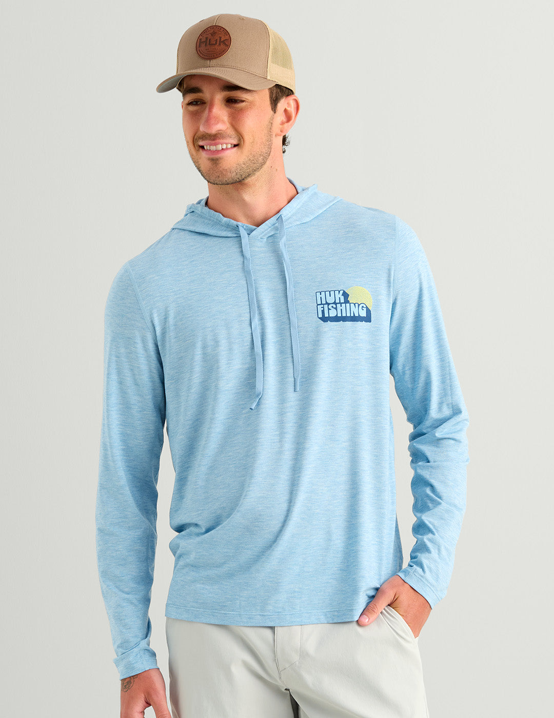 Huk Drift Performance Hoodie Tee - Shipyard Heather