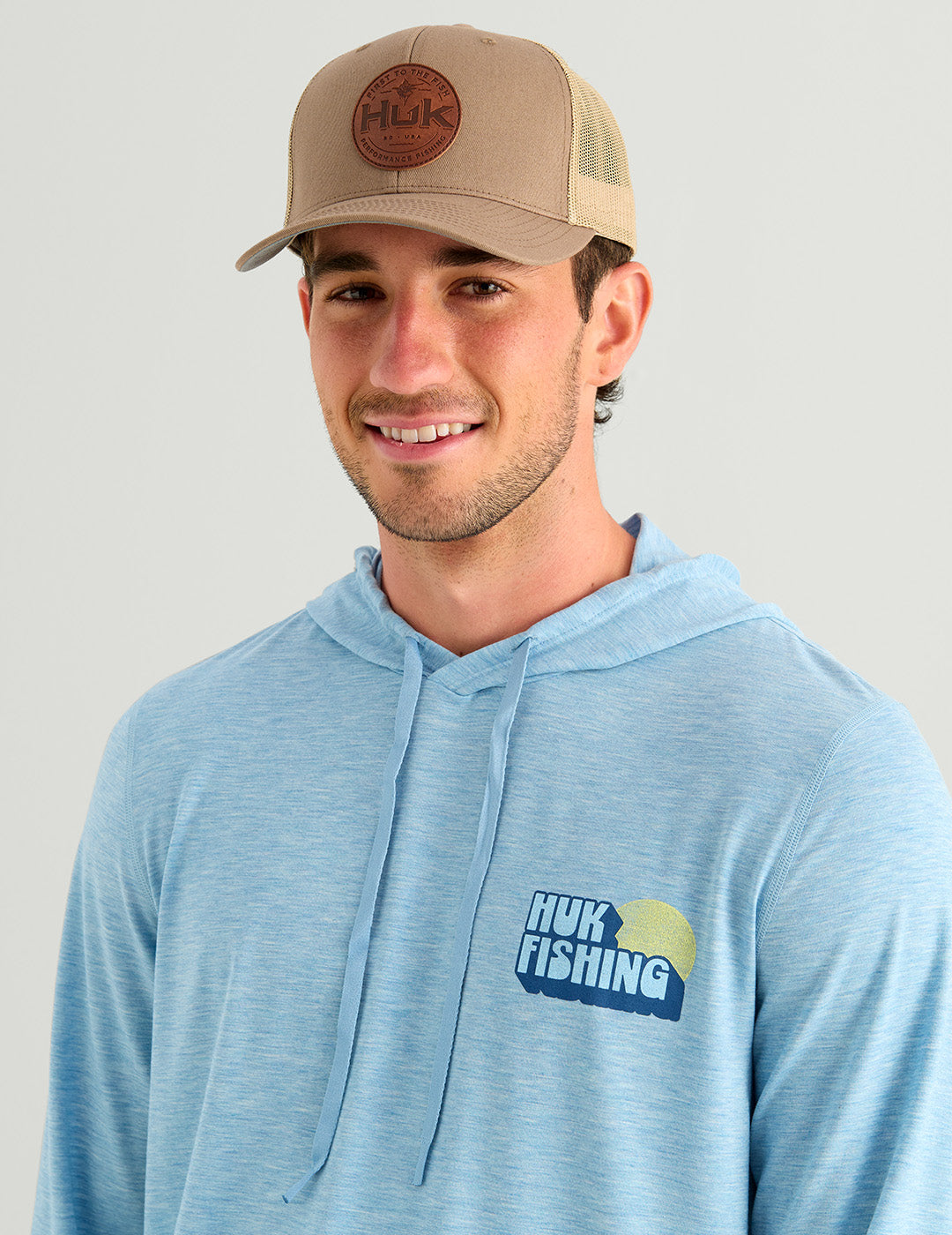 Huk Drift Performance Hoodie Tee - Shipyard Heather