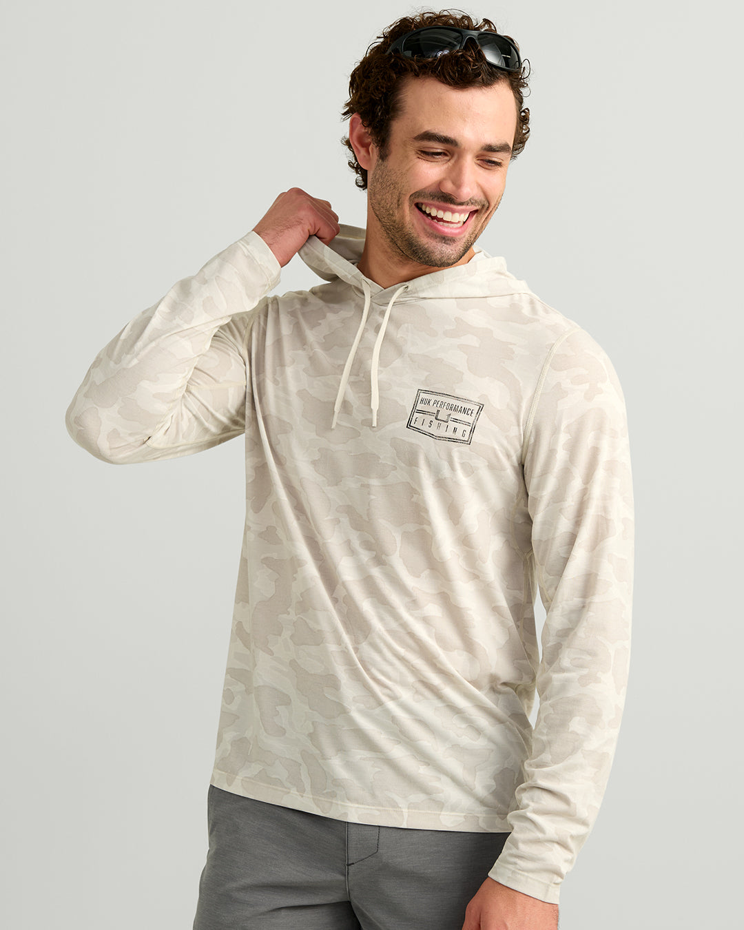 Huk Drift Performance Hoodie Tee - Silver Birch Camo