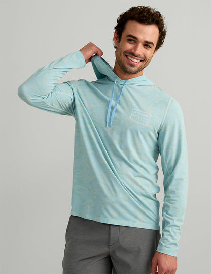 Huk Drift Performance Hoodie Tee - Heron Blue Camo