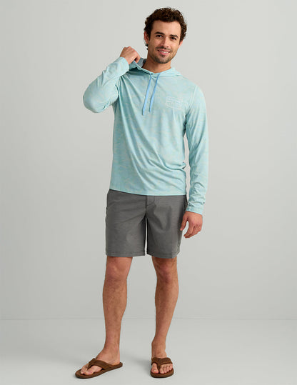 Huk Drift Performance Hoodie Tee - Heron Blue Camo