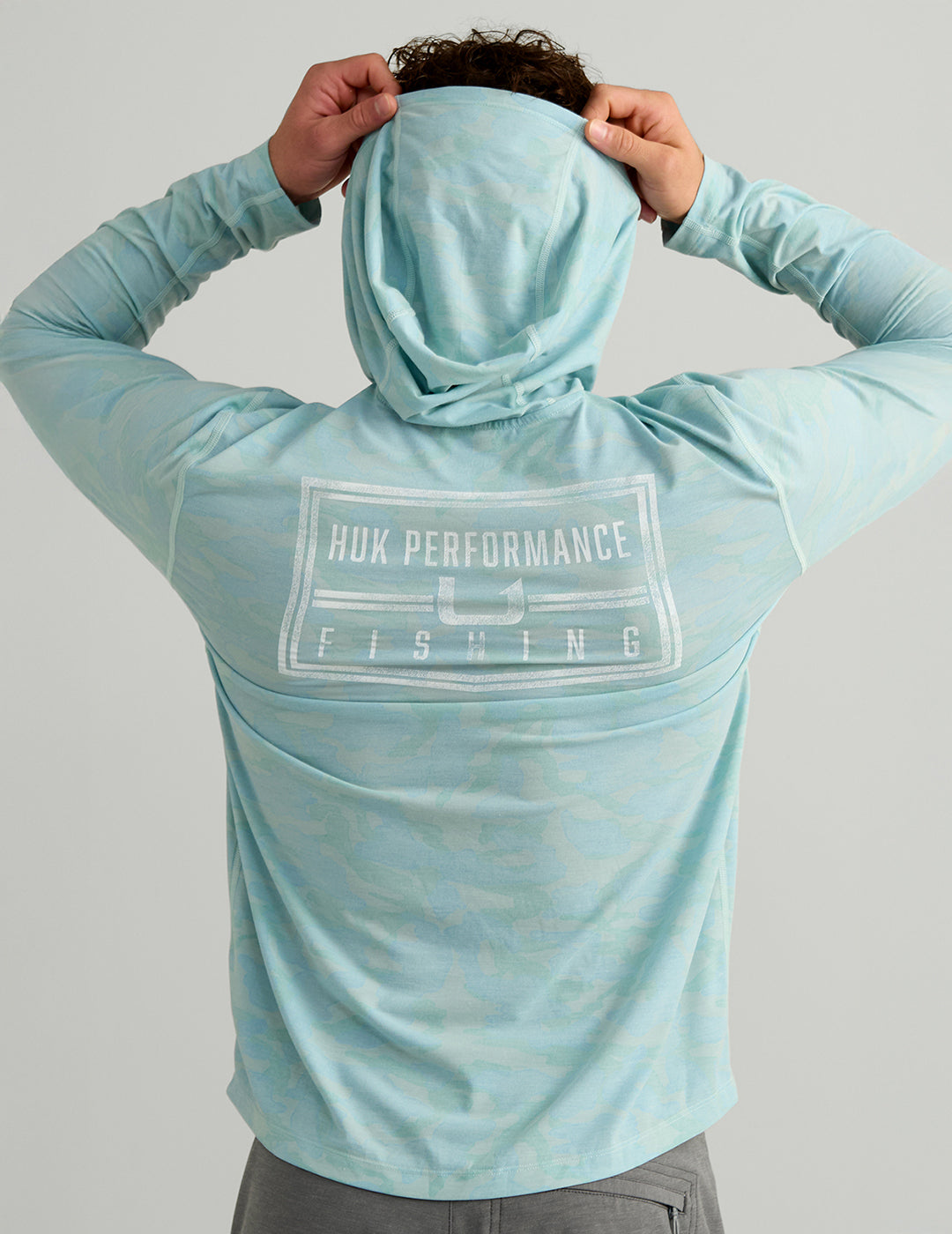 Huk Drift Performance Hoodie Tee - Heron Blue Camo