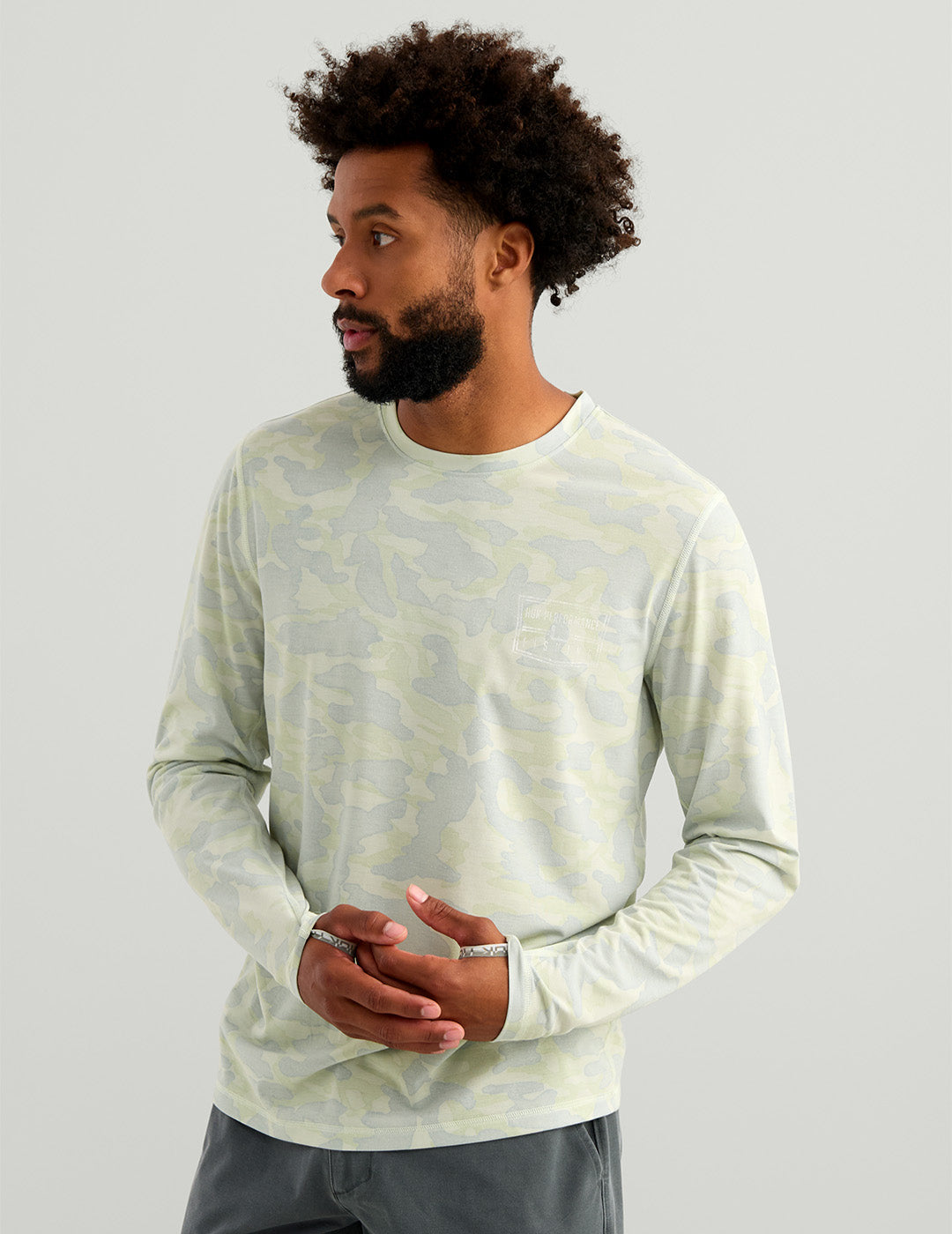 Huk Drift Long Sleeve Performance Tee - Pale Algae Camo