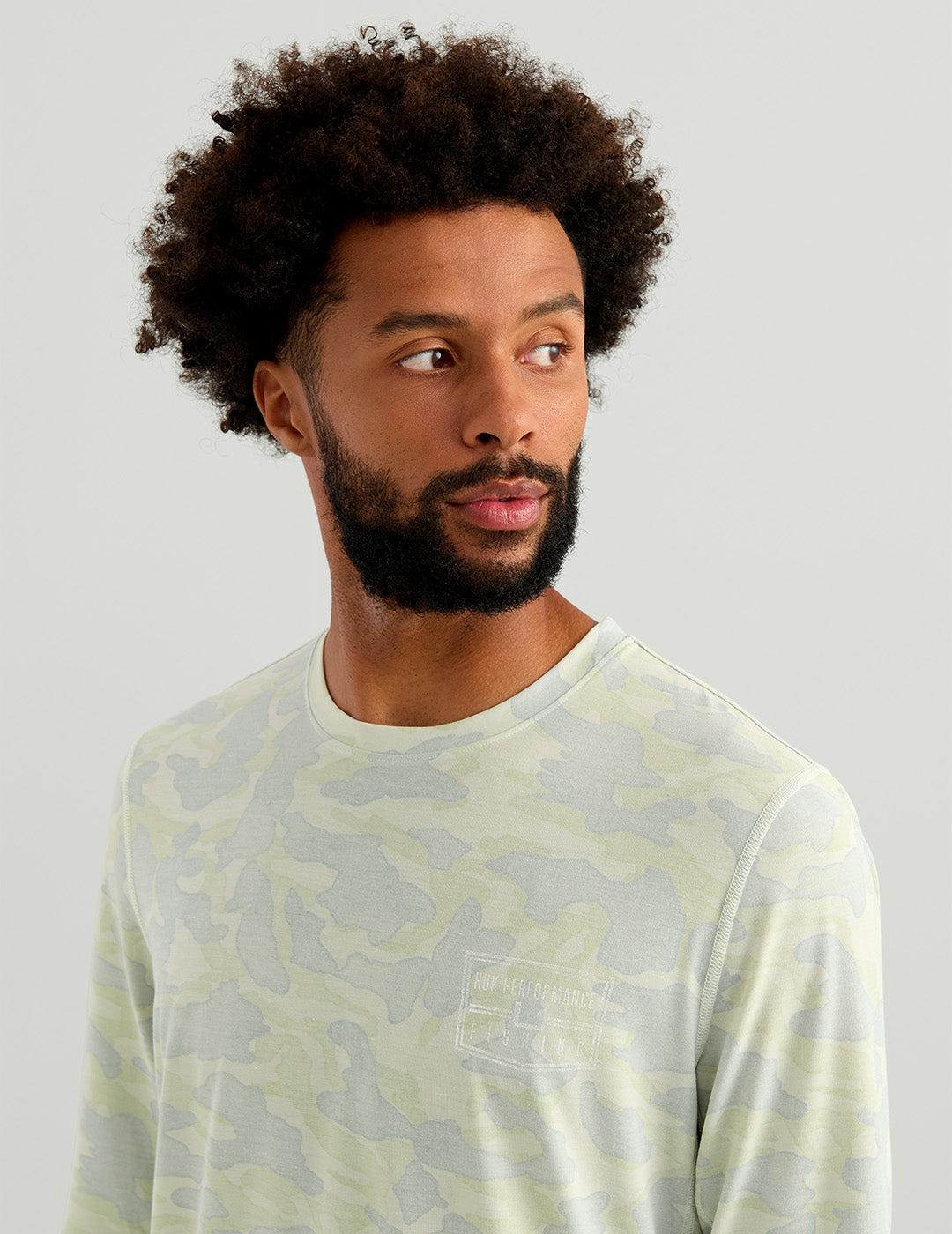 Huk Drift Long Sleeve Performance Tee - Pale Algae Camo