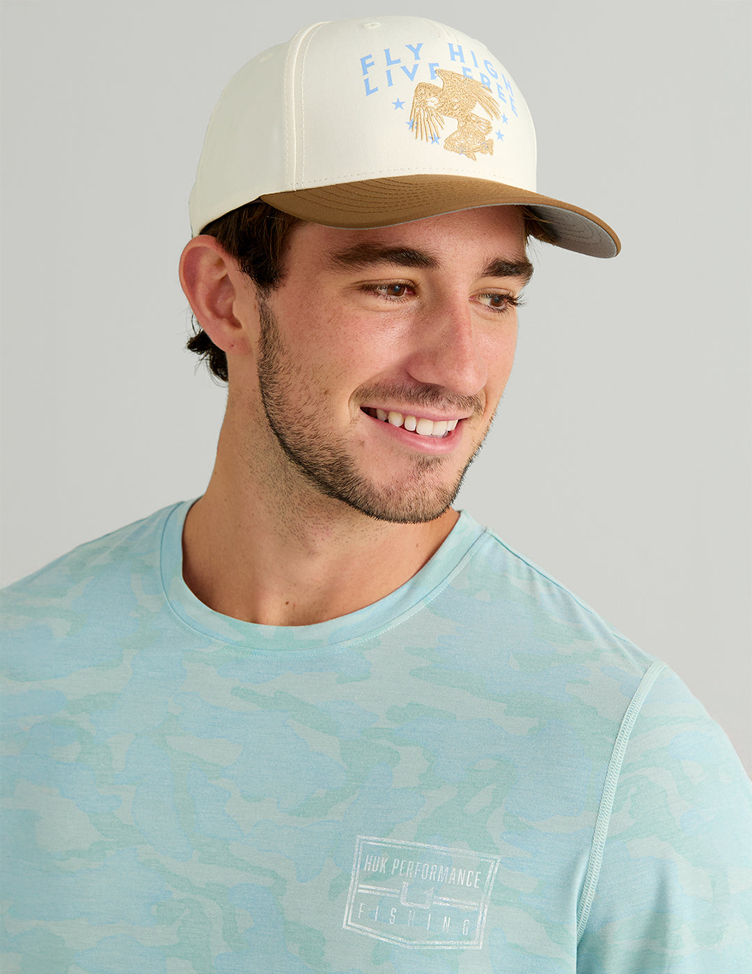 Huk Drift Long Sleeve Performance Tee - Heron Blue Camo
