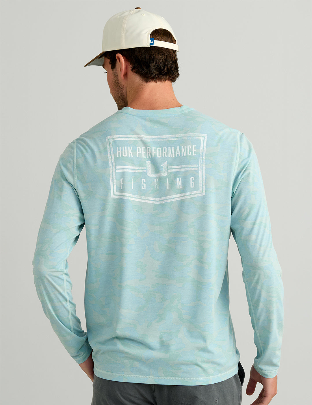 Huk Drift Long Sleeve Performance Tee - Heron Blue Camo
