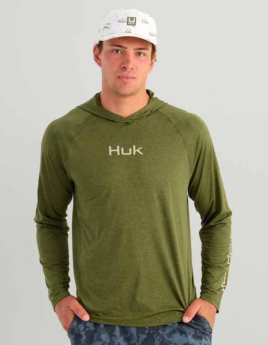 Huk Airweight Hoodie - Grove Green Heather