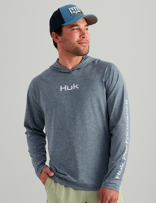 Huk Airweight Hoodie - Stormy Blue Heather