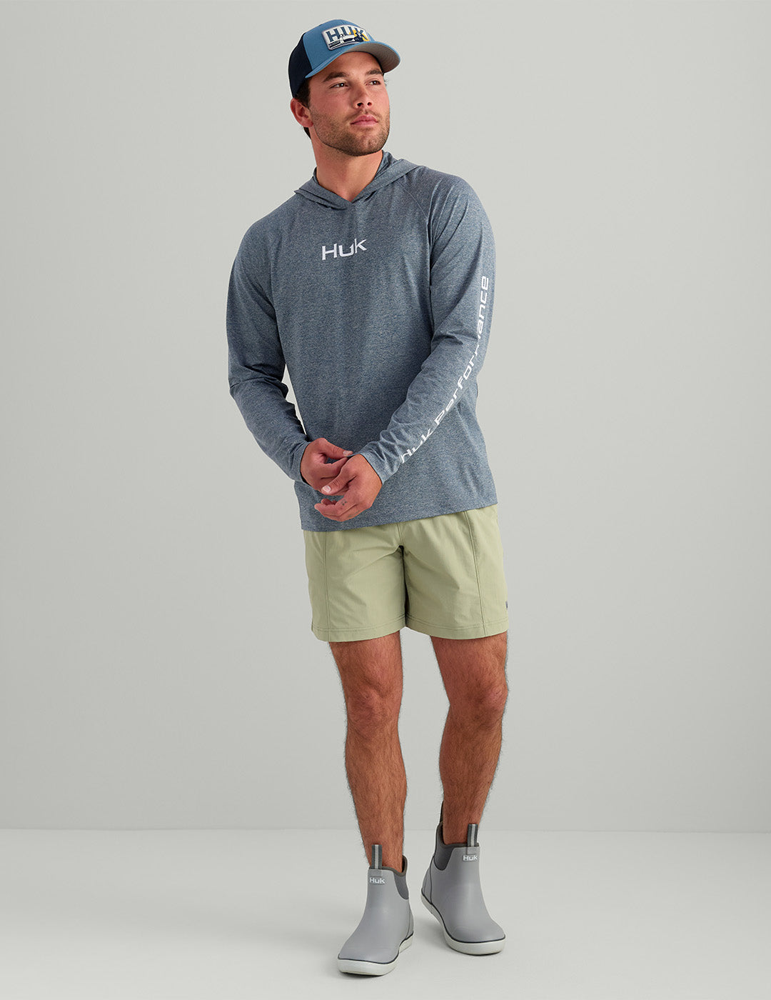 Huk Airweight Hoodie - Stormy Blue Heather