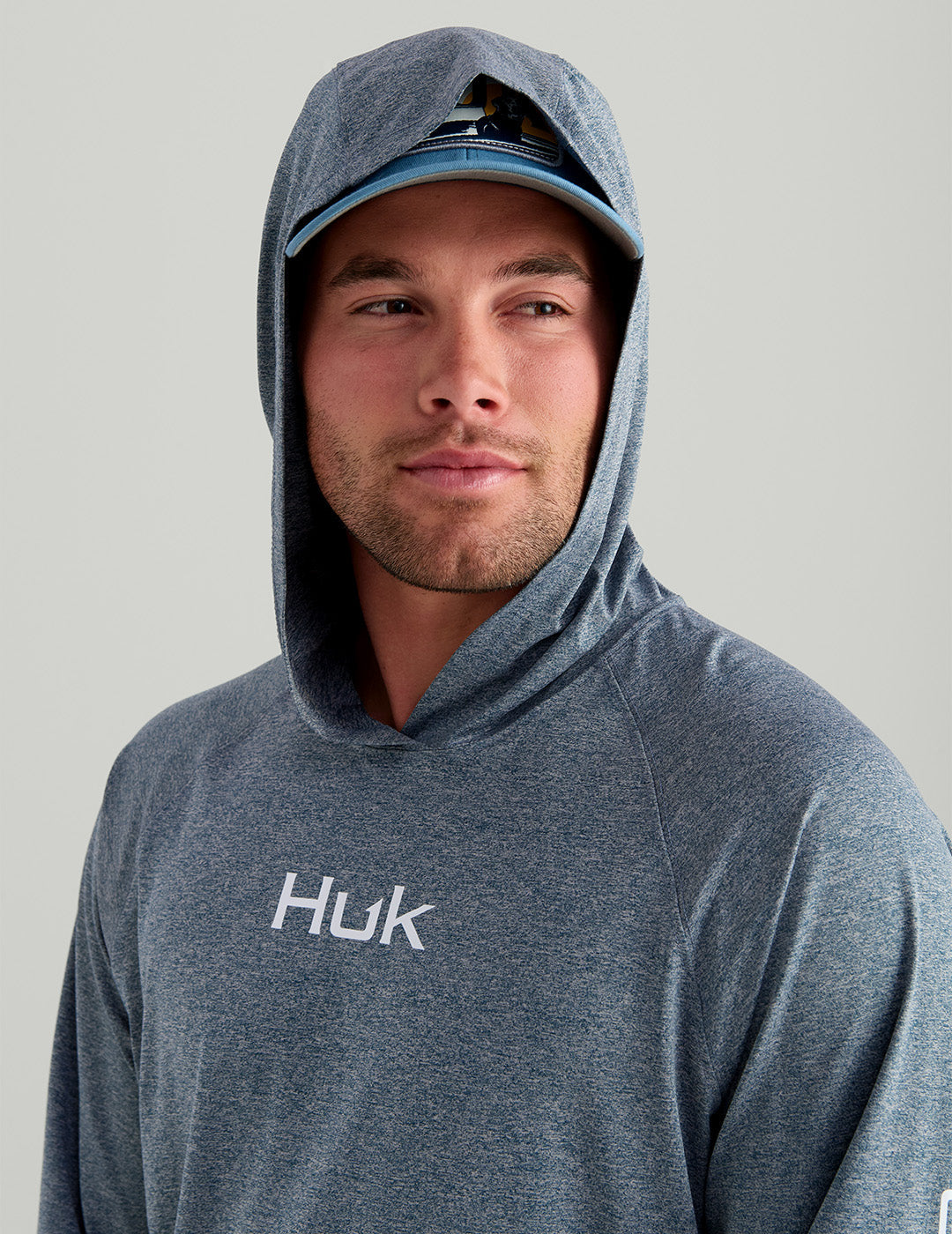 Huk Airweight Hoodie - Stormy Blue Heather