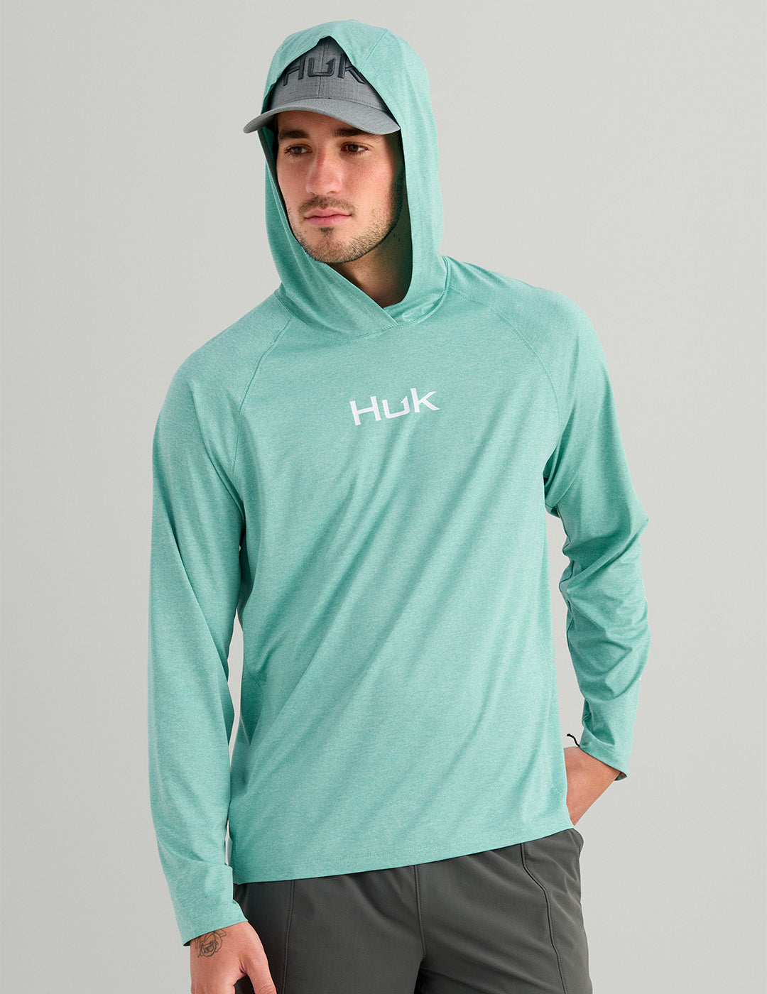 Huk Airweight Hoodie - Marine Blue Heather