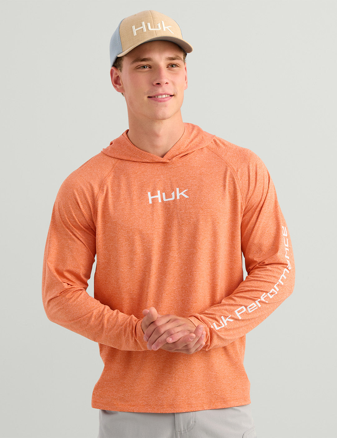 Huk Airweight Hoodie - Dusty Orange Heather
