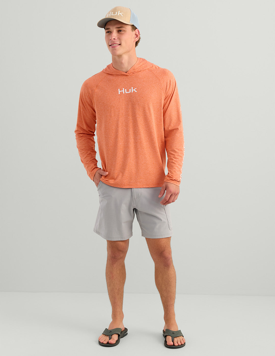 Huk Airweight Hoodie - Dusty Orange Heather
