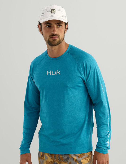 Huk Airweight Crew - Aqua Haze Heather