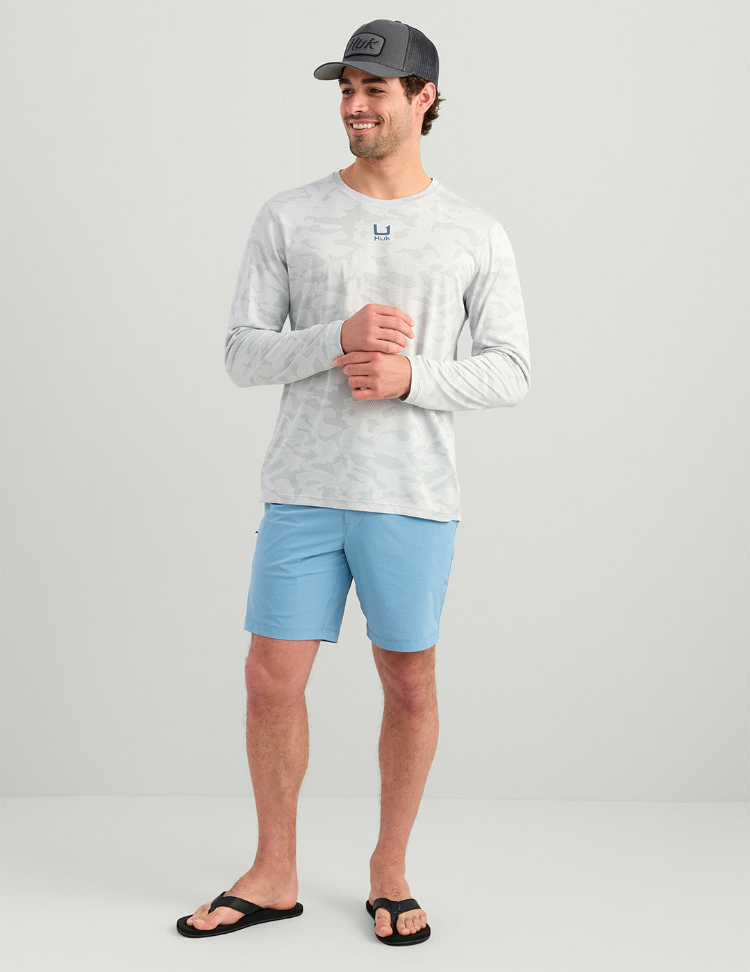 Huk A1A Pro Long Sleeve Crew - Seagull Camo