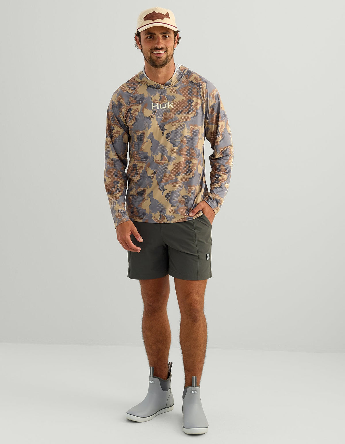 Huk Airweight KC Printed Hoodie - Starfish Tideloom Camo
