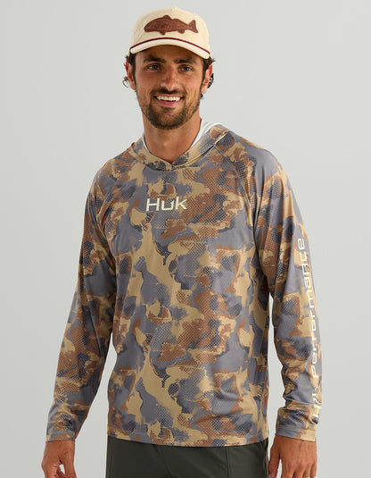 Huk Airweight KC Printed Hoodie - Starfish Tideloom Camo