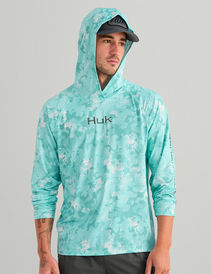 Huk Airweight KC Printed Hoodie - Caicos Estuary Camo