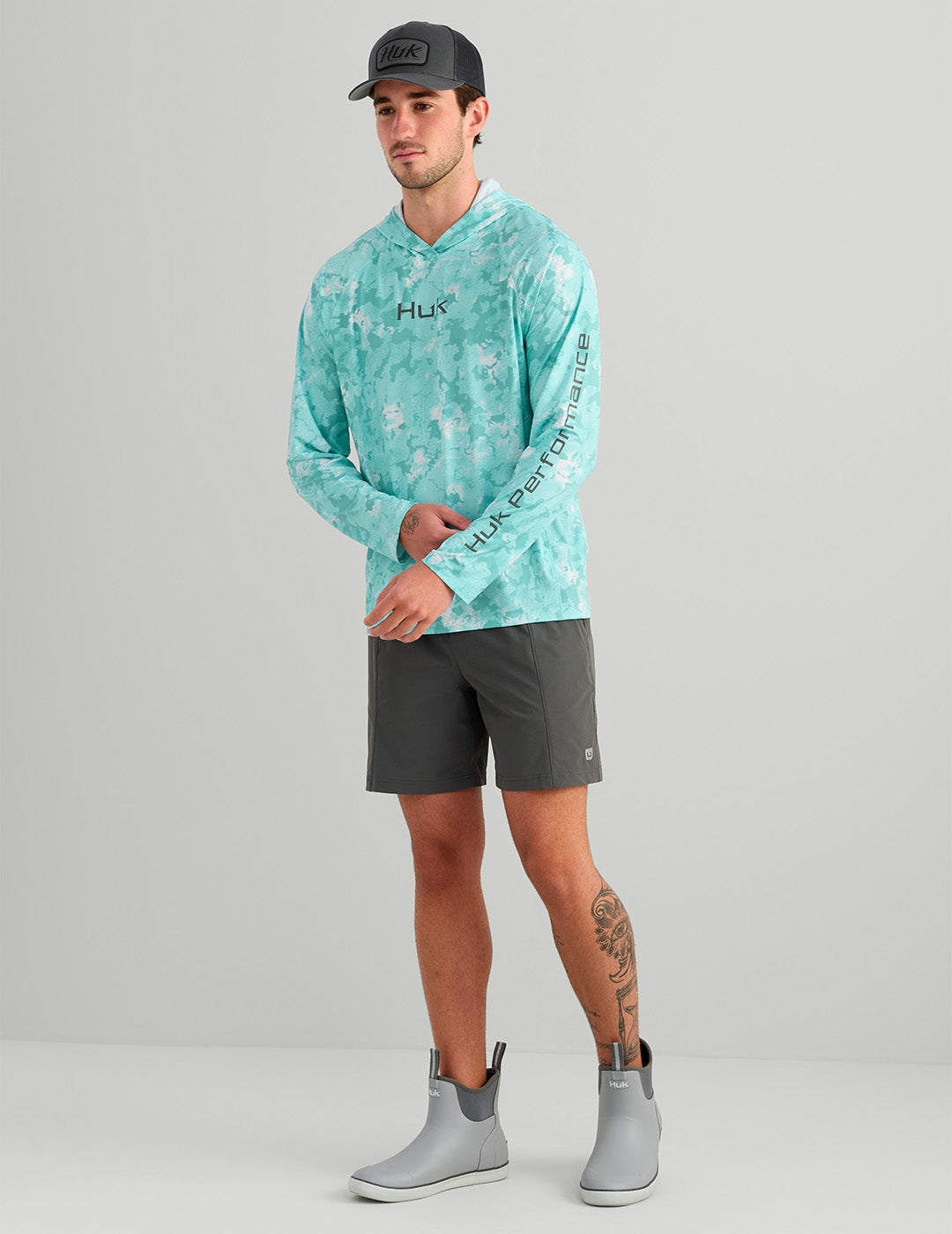 Huk Airweight KC Printed Hoodie - Caicos Estuary Camo