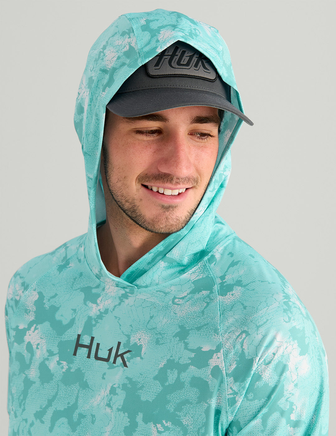 Huk Airweight KC Printed Hoodie - Caicos Estuary Camo