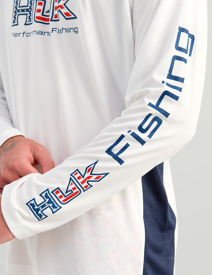 Huk Pursuit Americana Performance Crew - White
