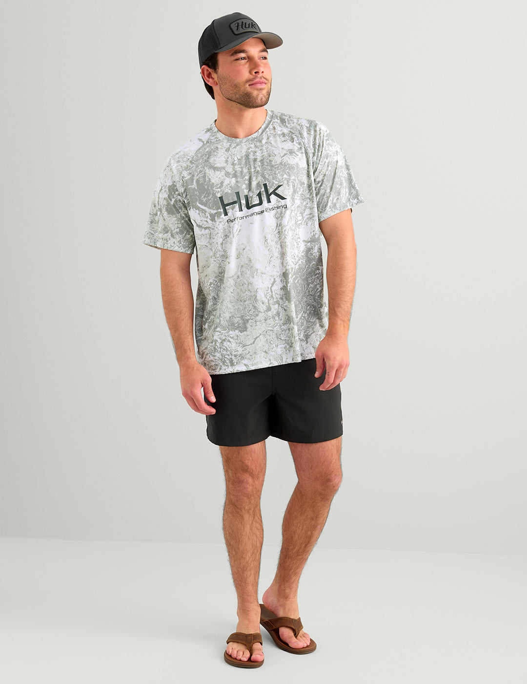 Huk Mossy Oak Pursuit Performance Short Sleeve Crew - Mossy Oak Seagrass