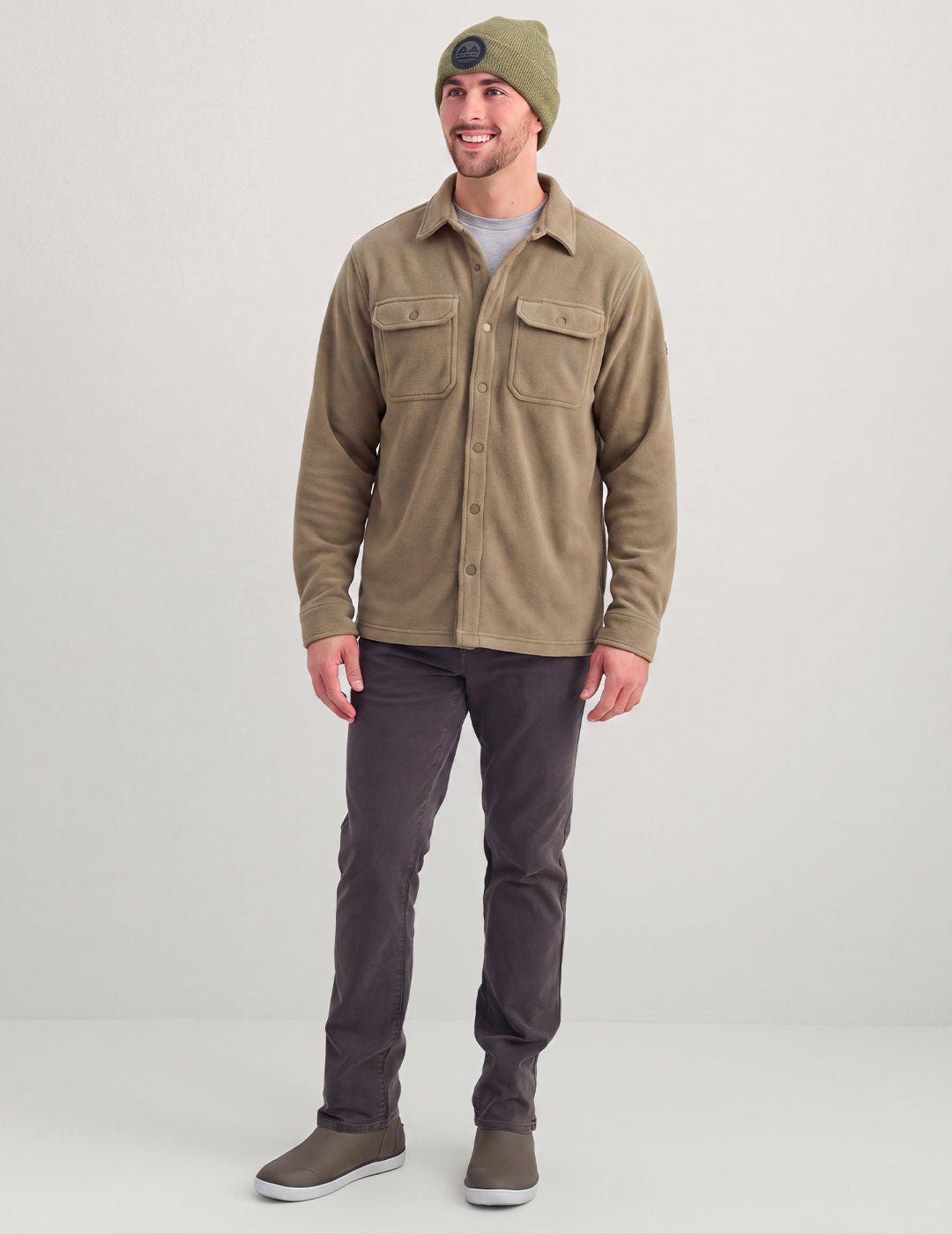Huk Fleece Shacket - Mudminnow Heather